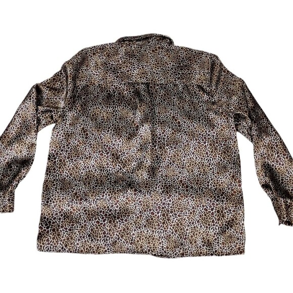 Kathie Lee Women's Size 14 Blouse Leopard Print Long Sleeve Button Up Collared - Picture 4 of 4